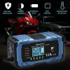 Qoltec Ładowarka 12V 12A | Prostownik z funkcją naprawy | AGM GEL       LiFePO4 | 9-stopniowe ładowanie